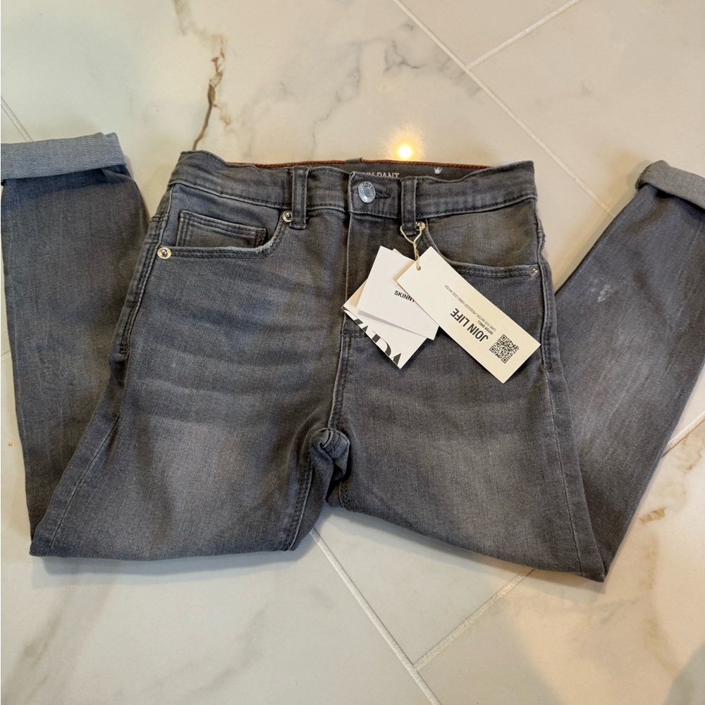 NWT, Zara Charcoal Ankle Jeans Girls 4-5 Yr.